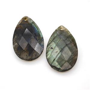 Natural Labradorite Teardrop Pendant Faceted, approx 18-30mm [GM24270]