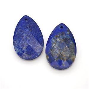 Natural Blue Lapis Lazuli Pendant Faceted Teardrop, approx 18-30mm [GM24272]