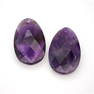 Natural Purple Amethyst Teardrop Pendant Faceted, approx 18-30mm [GM24273]