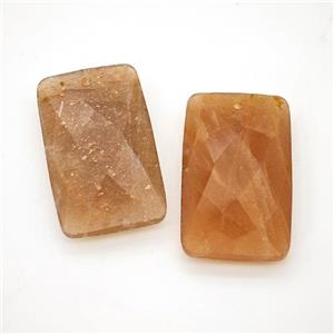Natural Peach Sunstone Rectangle Pendant Faceted, approx 18-30mm [GM24279]