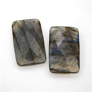 Natural Labradorite Rectangle Pendant Faceted, approx 18-30mm [GM24281]