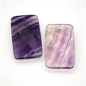 Natural Purple Fluorite Rectangle Pendant Faceted, approx 18-30mm [GM24282]