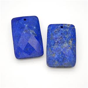 Natural Blue Lapis Lazuli Rectangle Pendant Faceted, approx 18-30mm [GM24284]