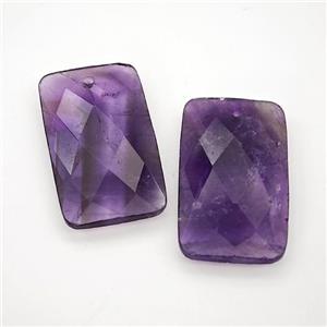 Natural Purple Amethyst Rectangle Pendant Faceted, approx 18-30mm [GM24285]