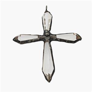 Crystal Glass Cross Pendant Antique Red, approx 80-95mm [GM24477]