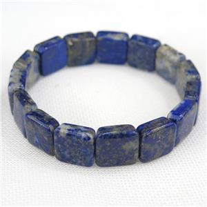 blue Lapis Lazuli Bracelet, stretchy, approx 13mm, 55mm dia [GMBR402]
