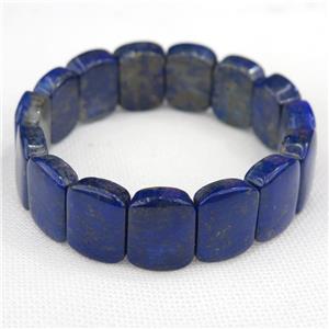 blue Lapis Lazuli Bracelet, stretchy, approx 13-18mm, 53mm dia [GMBR403]