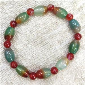 Agate Bracelets, stretchy, approx 6mm, 8-12mm [GMBR418]