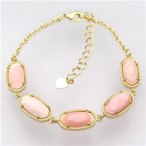 copper Bracelets with Queen Shell, resizable, gold plated, approx 7-14mm, 22cm length [GMBR457]