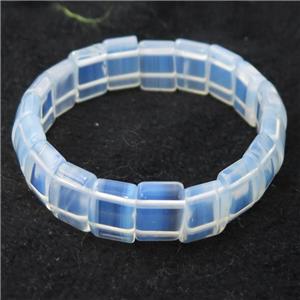 white Opalite Bracelets, Stretchy, approx 10-15mm [GMBR467]