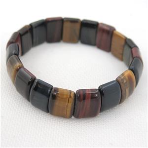 Tiger eye stone Bracelets, multicolor, A-grade, approx 10-15mm [GMBR471]