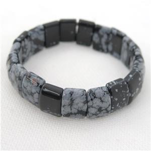 black Snowflake Jasper Bracelet, approx 10-15mm [GMBR472]