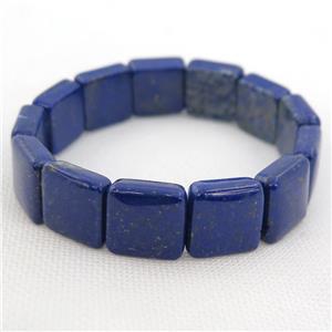 natural Lapis Bracelets, stretchy, approx 15mm [GMBR483]