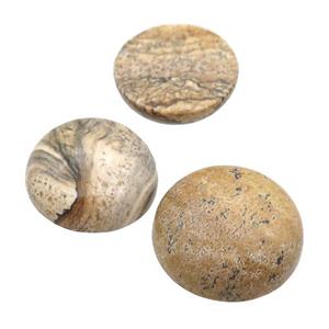 Picture Jasper Cabochon, circle, approx 20mm [GMC159-20MM]