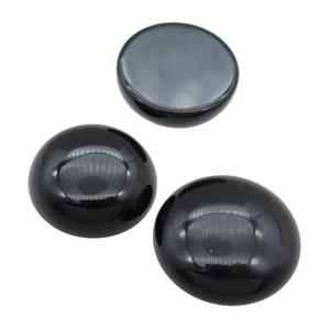 black Onyx Agate Cabochon, circle, approx 18mm [GMC160-18MM]