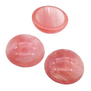 pink Synthetic Quartz Cabochon, circle, approx 20mm [GMC167]