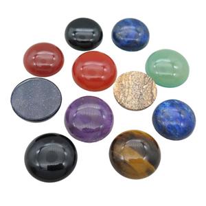mixed Gemstone Cabochon, circle, approx 20mm [GMC170]