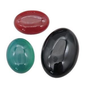 Agate oval Cabochon, mixed, approx 20x30mm [GMC178-20X30MM]