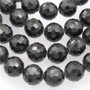 black Chinese Crystal Glass Beads, faceted round, approx 12mm, 50pcs per st [GS1605-12MM]