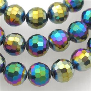 Chinese Crystal Glass Beads, rainbow, faceted round, approx 12mm, 50pcs per st [GS1608-12MM]