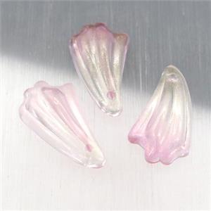 lt.pink crystal glass petal beads, approx 11-20mm [GS1620]