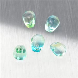 green crystal glass teardrop beads, approx 4.5-6mm [GS1634]