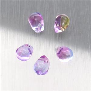 purple crystal glass teardrop beads, approx 4.5-6mm [GS1635]