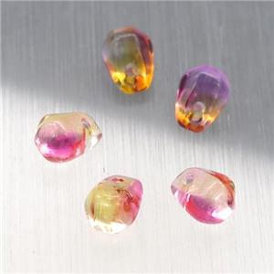 crystal glass teardrop beads, multicolor, approx 4.5-6mm [GS1638]