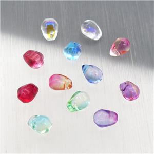crystal glass teardrop beads, mixed color, approx 4.5-6mm [GS1640]