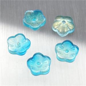 blue crystal glass capbeads, approx 8mm [GS1643]