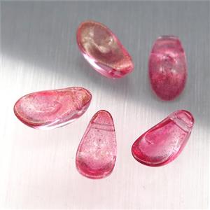 red crystal glass petal beads, approx 6-12mm [GS1655]