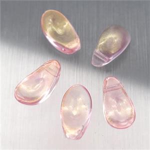 lt.pink crystal glass petal beads, approx 6-12mm [GS1659]