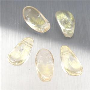 crystal glass petal beads, yellow, approx 6-12mm [GS1661]