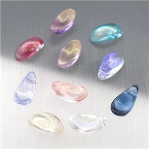 crystal glass petal beads, mixed color, approx 6-12mm [GS1663]