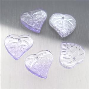 purple crystal glass leaf beads, approx 15mm [GS1666]