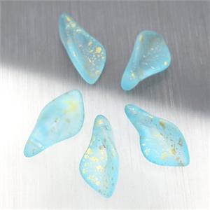 blue crystal glass leaf beads, approx 9-17mm [GS1677]