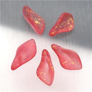 red crystal glass leaf beads, approx 9-17mm [GS1678]