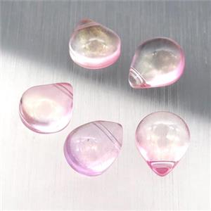pink crystal glass teardrop beads, approx 10-12mm [GS1680]