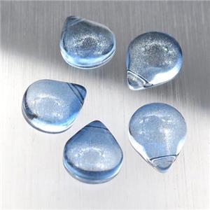 seablue crystal glass teardrop beads, approx 10-12mm [GS1681]