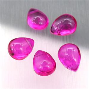 deep hotpink crystal glass teardrop beads, approx 10-12mm [GS1682]
