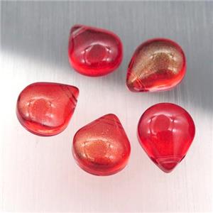 red crystal glass teardrop beads, approx 10-12mm [GS1683]