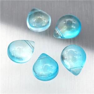 teal crystal glass teardrop beads, approx 10-12mm [GS1684]