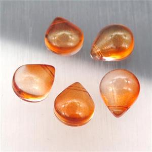 orange crystal glass teardrop beads, approx 10-12mm [GS1685]