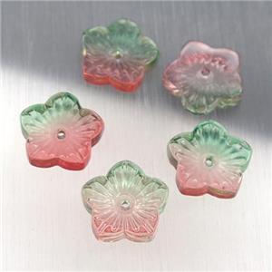 dichromatic crystal glass flower beads, approx 12.5mm [GS1692]