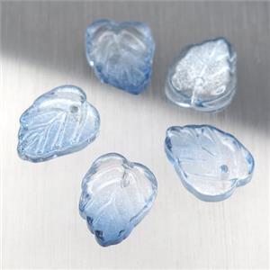 blue crystal glass leaf beads, approx 10-13mm [GS1705]