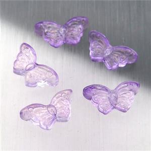 purple crystal glass butterfly beads, approx 8-15mm [GS1712]