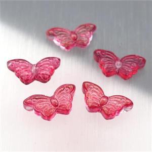 red crystal glass butterfly beads, approx 8-15mm [GS1714]