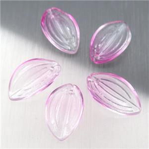 pink crystal glass petal beads, approx 12-20mm [GS1719]