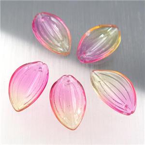 pink crystal glass petal beads, approx 12-20mm [GS1721]