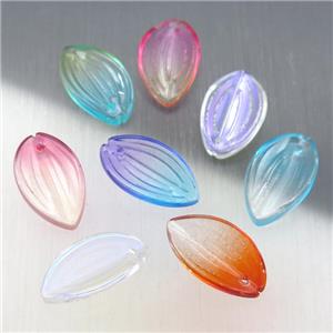 crystal glass petal beads, mixed color, approx 12-20mm [GS1727]